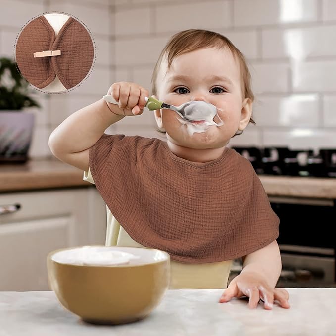 lulumoon Muslin Burp Cloths for Babies: 100% Soft Cotton Large Burping Cloths - Neutral Baby Burp Rags for Boy and Girl - Absorbent Burp Cloth for Spit-Ups 6 Pack
