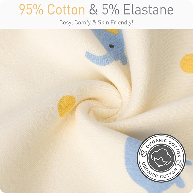Premium Soft Cotton Transitional Swaddle Sack with Arms Up & Sleeves 6-12 Months, Mitten Cuffs, 2-Way Zipper, Sleeping Sacks for Newborns - Calms Startle Reflex, Boys & Girls Sleep Bag