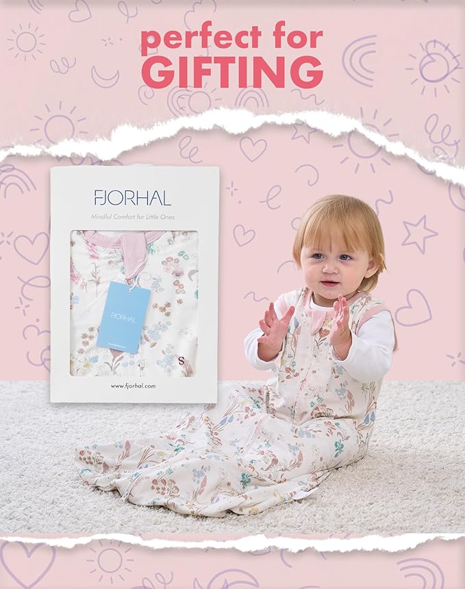 FJORHAL Rayon Made from Bamboo Sleep Sack – TOG 1.0 Soft Wearable Blanket for Infants & Toddlers