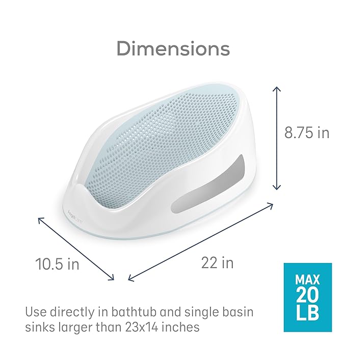 Angelcare Baby Aqua Soft Touch Bath Support & Thermometer Bundle | Newborn Baby Bathtub 0-6 Months | Baby Registry Must-Have | Newborn Essentials for Safe & Comfortable Bath Time