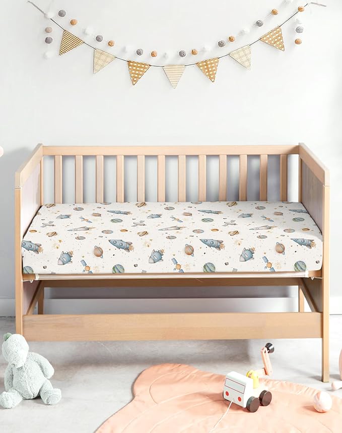 Pack and Play Sheets 2 Pack, Fitted Jersey Knit Mini Crib Sheets for Baby Boys and Girls, Compatible with Graco Pack N Play and Mini Crib Mattress (Blush Berry, Pack N Play/Mini Crib Sheets)