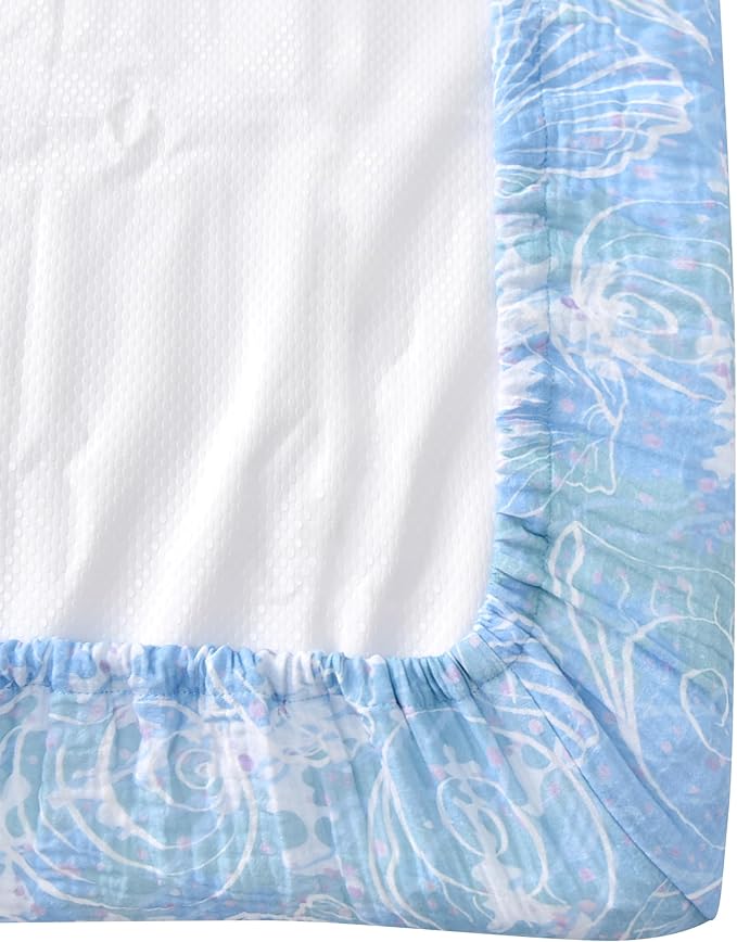 Changing Pad Cover for Baby Girls Boys - 100% Organic Cotton Muslin Changing Pad Sheets with Secure 360° Elastic Fit, Ultra-Soft for Delicate Skin, 2 Pack
