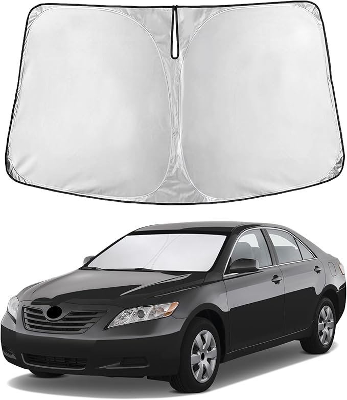 Econour Windshield Sunshade for Toyota Camry 2007-2009 2010 2011, Sun Visor for Front Windshield & Window Sun Shade Cover, UV Heat Blocker & Protector, Car Accessories