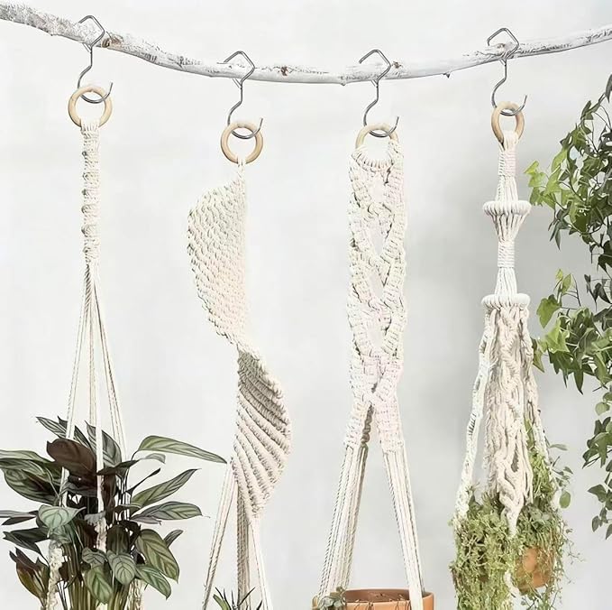Heavy Duty Screw Hooks for Hanging, 4-Inch Ceiling Hooks with Safety Lock, Strong Hooks for Plants, Clothes, Kitchen Utensils, String Lights, Handbags, Towels (Silver, 22 Pcs)