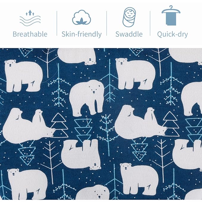 insular Baby Swaddle Wrap, Swaddle Blanket for Newborn and Infant, Adjustable Swaddling Set for Boy and Girl, Soft Cotton Baby Sleep Sack 3 Pack, Bear, Medium(3-6 Month)