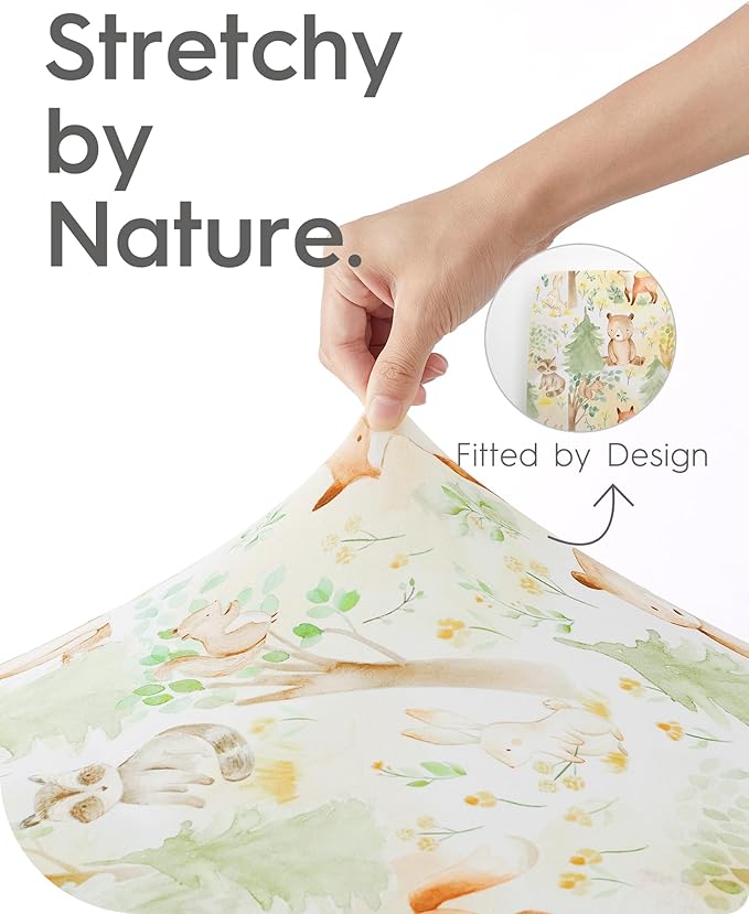 TotBasic Crib Sheets Netural for Girls Boys, Premium Soft Crib Mattress Fitted Sheet, Ultra Breathable Baby Sheets, Super Stretchy Baby Bed Sheets 28x52x9 Extra Deep Pocket