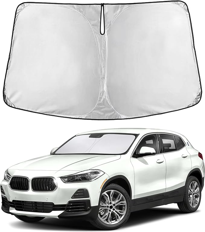 Econour Windshield Sunshade for BMW X2 2018-2021 2022 2023, Sun Visor for Front Windshield & Window Sun Shade Cover, UV Heat Blocker & Protector, Car Accessories