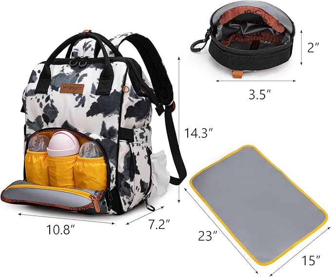 Montana West Wrangler Diaper Bag Backpacks Western Backpack Purses Multi-function Baby Bags for Mom with Waterproof Changing Pad & Pacifier Case