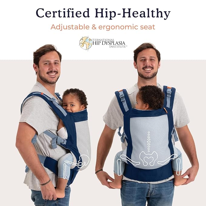 Beco Toddler Carrier (20-60 lbs) with Extra Wide Seat, 100% Cotton - Front-Carry & Backpack Style - Lightweight & Ergonomic Sling Carrier for Children from 18months - Navy