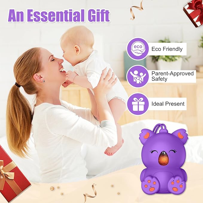 White Noise Machine with Bluetooth Speaker | Portable Baby Sound Machine Non-Looping Music Aid with Timer for Sleep, Nursery, Travel, Home & Car