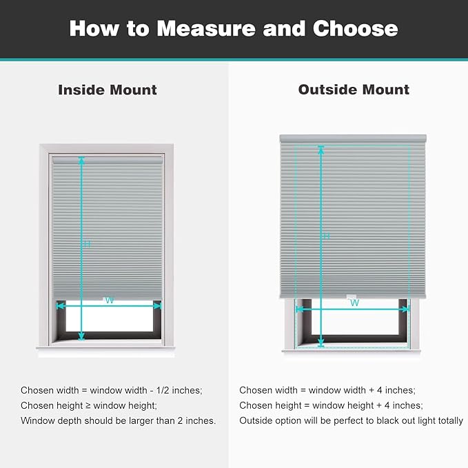 Changshade Cordless Cellular Shades, Blackout Honeycomb Shades for Windows, Pull Down Pleated Blinds, Easy to Install for Indoor Windows and French Doors,33" W x 64" H, Grey