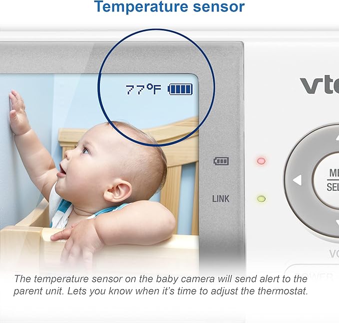 VTech VM923 Baby Monitor, 2.8” Screen, Pan-Tilt-Zoom, 1000ft Long Range, Night Vision, 2-Way Audio, Temperature Sensor, Lullabies, Secure Transmission No WiFi