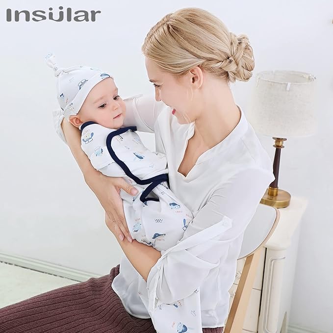 insular Baby Swaddle Wrap, Swaddle Blanket for Newborn and Infant, Adjustable Swaddling Set for Boy and Girl, Soft Cotton Baby Sleep Sack 3 Pack, Pirate, Small(0-3 Month)