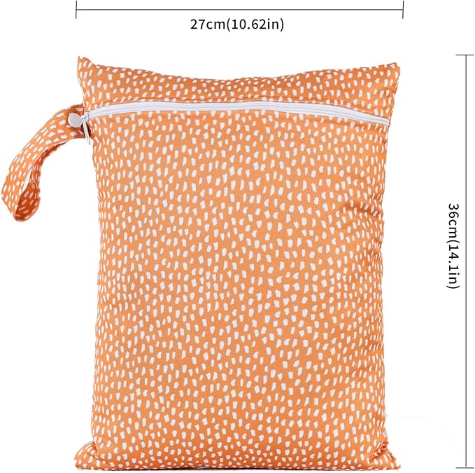 Happy Flute 3 Set Wet Bag Storage Bag Zipper Waterproof Washable Travel Bags, Beach, Pool, Gym Bag for Cloth Diaper, Swimsuits & Wet Clothes for Baby,11.8x15.7inch (YMX002-S11)