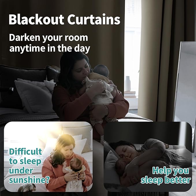 BGment Champagne Blackout Curtains for Bedroom 72 Inch Length, Thermal Insulated Window Curtains Soundproof Room Darkening Curtain Drapes for Living Room, Each Grommet Curtains 42 Inch Wide, 2 Panels
