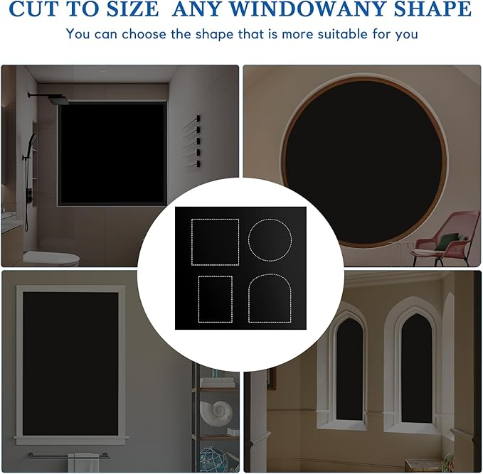 100% Blackout Curtains for Bedroom, No Drill Portable DIY Window Blinds,118"" x 57"" Window Shades & Blackout Blinds with Stickers & Tabs for Indoor Baby Nursery, Travel, Dorm Room