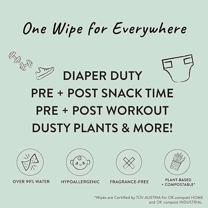 The Honest Company Hypoallergenic Multi-Use Baby Wipes for Sensitive Skin Baby Pattern Play 288 Count