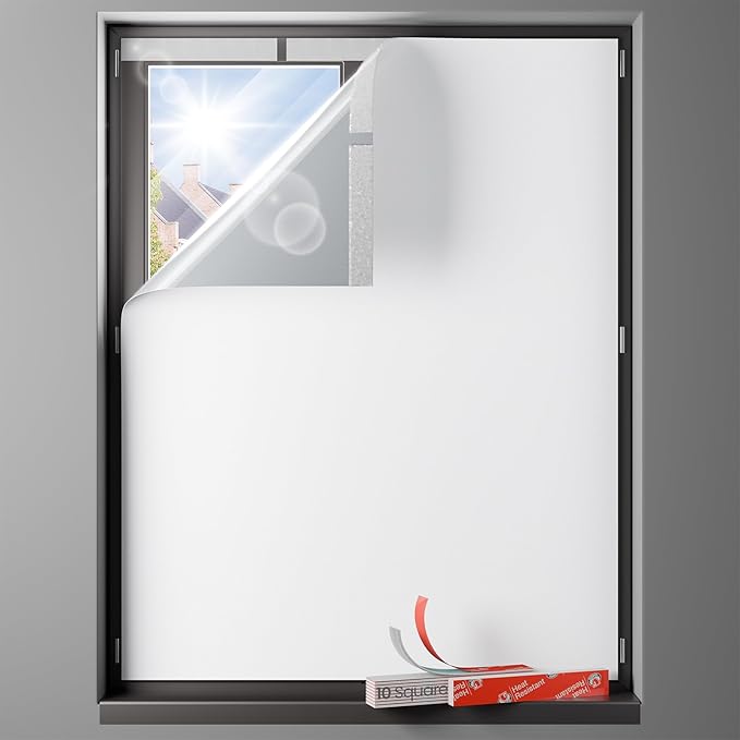 Sumobaby Blackout Curtains for Bedroom 34"x60" Portable No Drill Black Out Window Cover with Upgraded Hook&Loop Tapes,100% Blackout Shades,Thermal Insulated Blinds for Bedroom,Nursery(1 Panel,White)