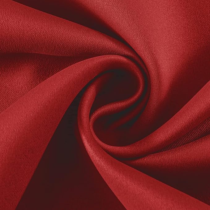 Joydeco Blackout Curtains 63 inch Length 2 Panels Set, Thermal Insulated Long Curtains & Drapes 2 Burg, Room Darkening Grommet Drapes for Bedroom Living Room Windows (W52 x L63 Inch, Red)