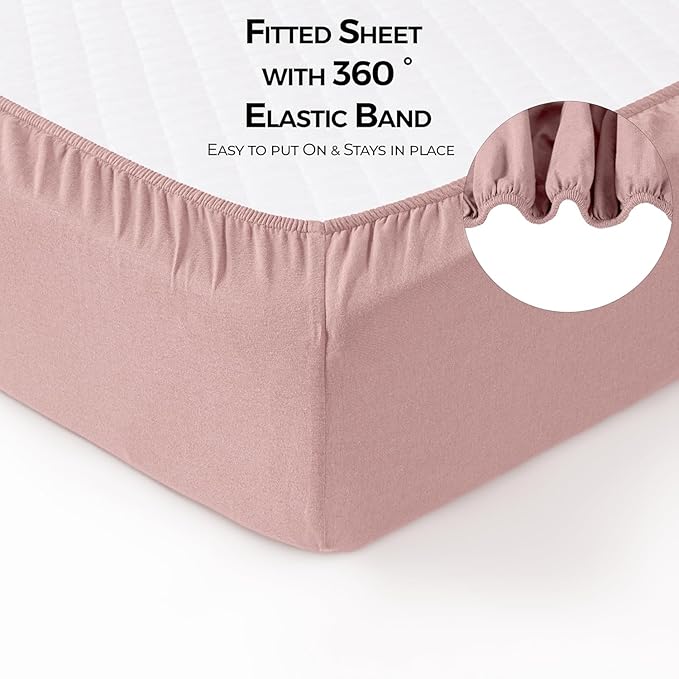 Dreamology 24x38 Mini Crib Sheets, 100% Cotton Crib Sheets for Boys,Girls,Crib Mattress Sheets,Pack and Play Sheets, Mini Crib Sheet Fitted | Rose,Dusty Pink