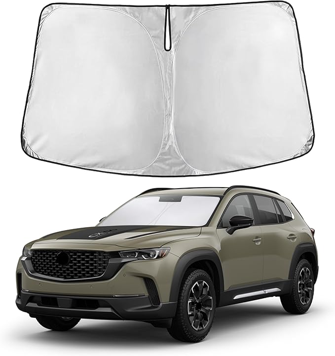 Econour Windshield Sunshade for Mazda CX-50 2023-2024 2025 2026, Sun Visor for Front Windshield & Window Sun Shade Cover, UV Heat Blocker & Protector, Car Accessories