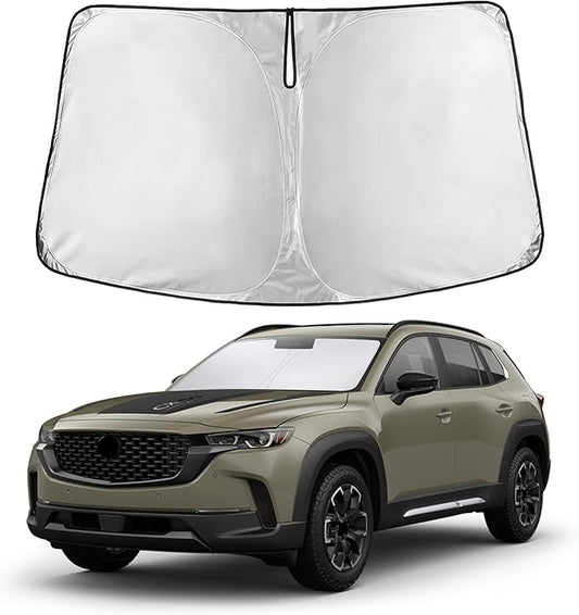 Econour Windshield Sunshade for Mazda CX-50 2023-2024 2025 2026, Sun Visor for Front Windshield & Window Sun Shade Cover, UV Heat Blocker & Protector, Car Accessories