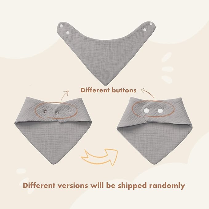 COOROBIN 8 pack-Muslin Baby Bibs, 100% Cotton Baby Bandana Drool Bibs, Ultra Soft & Absorbent for Newborns & Infants