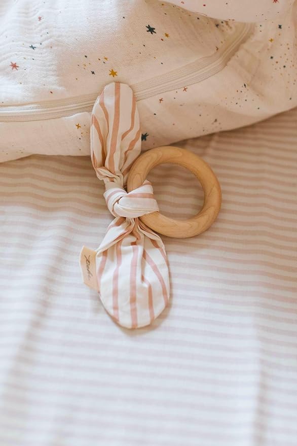 Pehr Striped Crib Sheet, Stripes Away Petal | Breathable Brushed Organic Cotton for Soft Sleep | Snug Fit | Giftable Reusable Fabric Bag Packaging | Standard Crib Mattresses up to 52”L x 28”W x 8”H