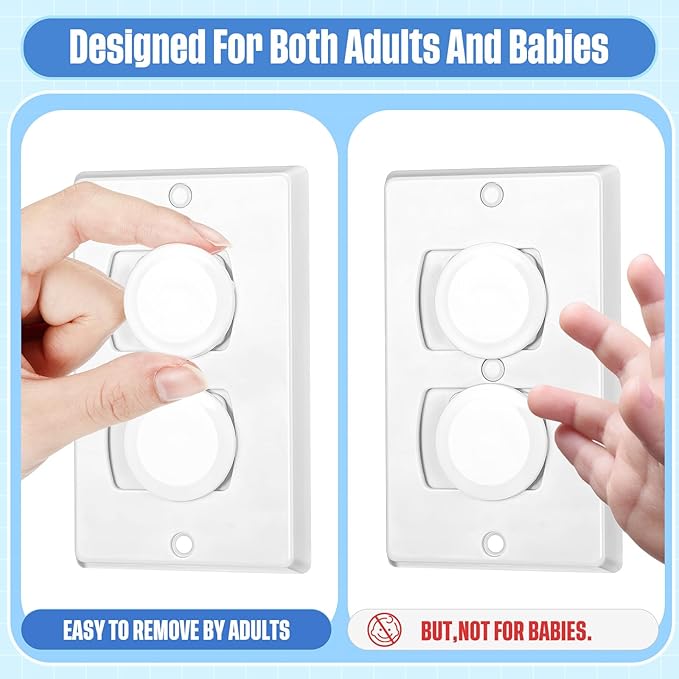 Thyle 200 Pcs Outlet Covers Bulk Child Baby Proofing Plug Covers for Electrical Outlets Easy Install Socket Sturdy Safe Secure Baby Proofing Kit for Home Office Bulk (White)