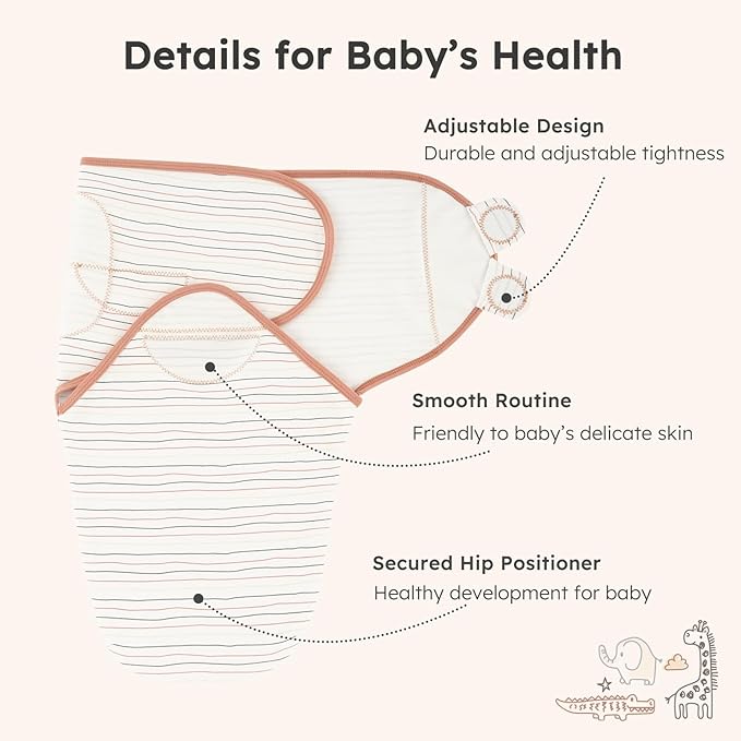 Yoofoss Baby Swaddles for Newborns 100% Organic Cotton, Adjustable Swaddle Sleep Sack 0-3 Months Newborn Swaddle Sack, Breathable Soft(Small)