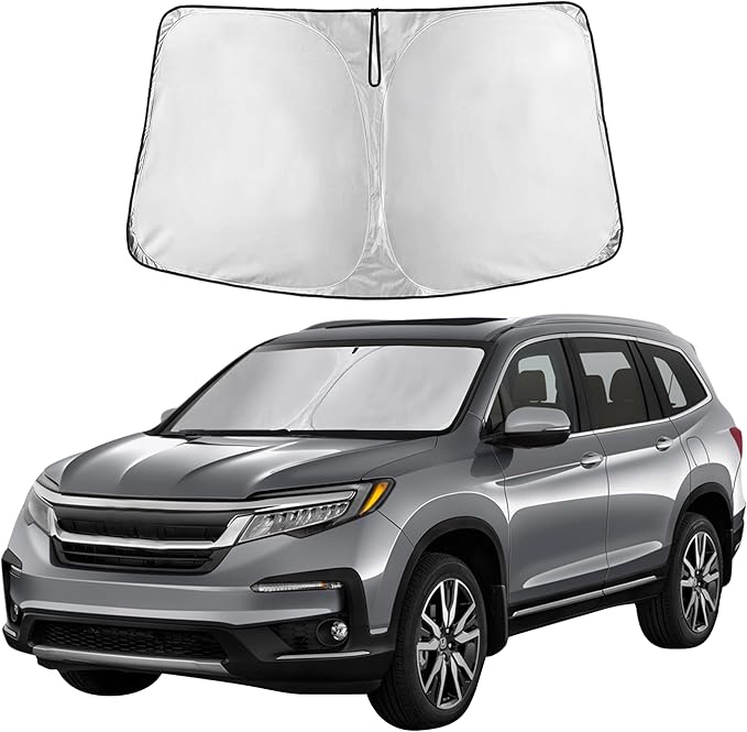 for Honda CRV 2023-2026 Sunshade Compatible Windshield Sunshade -EcoNour 240T Polyester Material Cars Sun Visor Reflector Blocks UV Rays - Foldable Sunshade Interior Protection Honda CRV Accessories