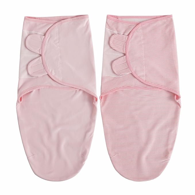 Organic Baby Swaddle Sleep Sacks, 2-Pack Swaddles for Newborns Baby Essentials, Infant 0-3 Months, 100% Cotton Soft & Snug Adjustable Wrap Nursery Swaddling Blankets Improves Sleep