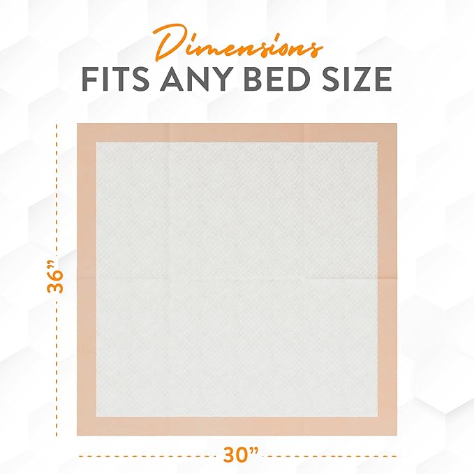 Inspire Extra Large Super Absorbent Disposable Bed Pads for Chronic Incontinence Ultra Thick and Absorbent Bed Pads Disposable Adult | Pee Pads for Adults (30" X 36" Pack of 50)