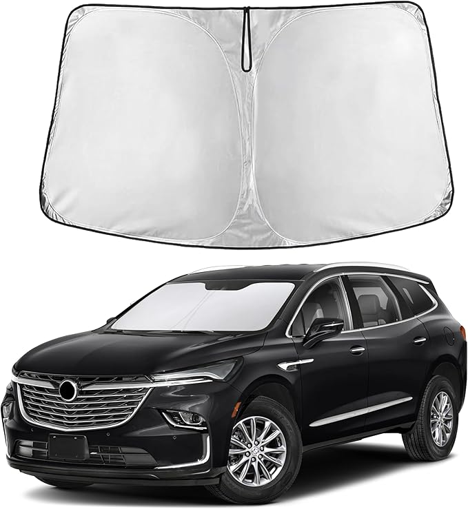 EcoNour Windshield Sun Shade Compatible for Buick Enclave 2018–2024 | SUV Front Window Sunshade | Foldable Sun Visor Shield | UV & Heat Blocking Protection