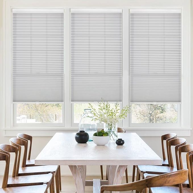 MYshade 1.5-Inch Cellular Cordless Light Filtering Shades, Honeycomb Window Blinds for Soft Daylight & Privacy, Thermal Insulation, Child Safe, Inside or Outside Mount (30" W x 72" H, Grey)