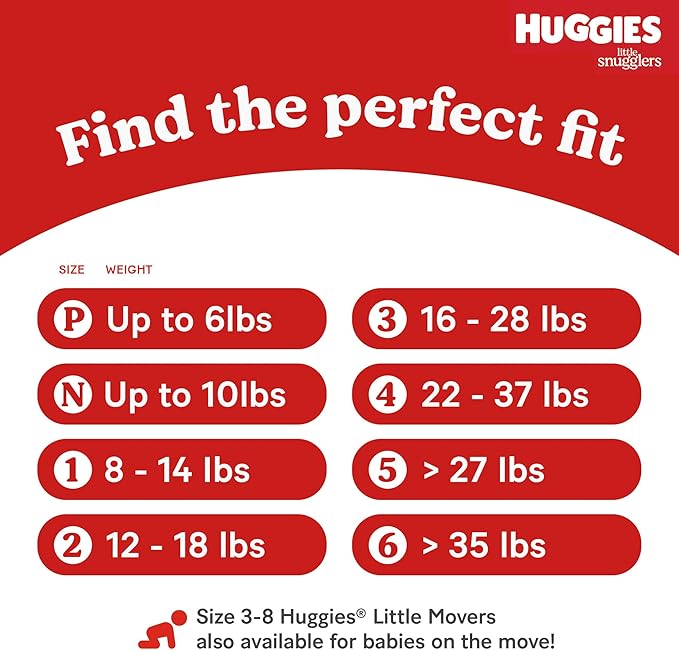 Huggies Size 1 Diapers, Little Snugglers Newborn Diapers, Size 1 (8-14 lbs), 168 Count