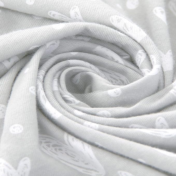 Bassinet Sheets Compatible with BIERUM Baby Bassinet Bedside Sleeper and Mika Micky Bedside Sleeper, (2 Pack), 100% Jersey Knit Cotton Fitted Sheets, Grey Hearts and White Stars Print for Baby