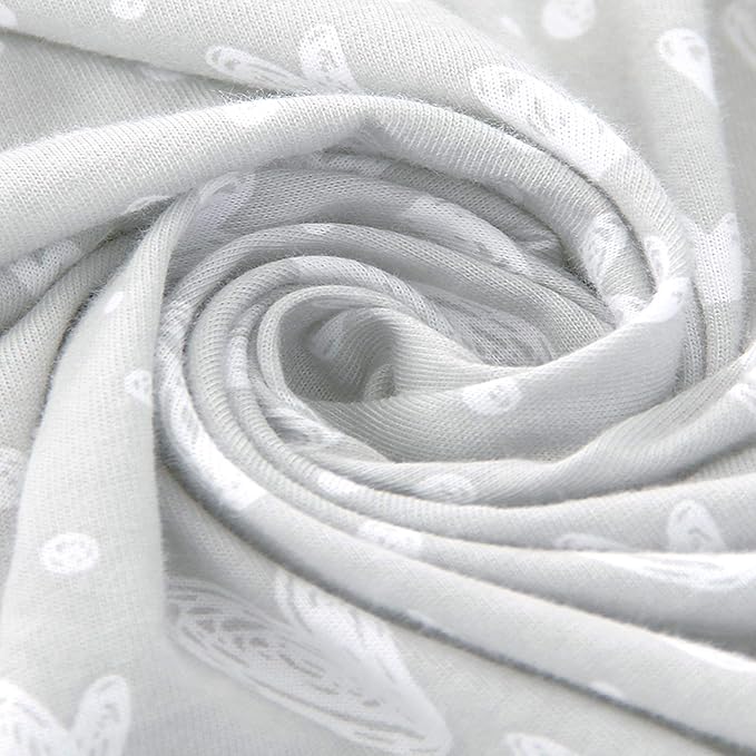 Bassinet Sheets Compatible with wayfong, Bcol, bonbay Baby Bassinet Bedside Sleeper, 2 Pack, 100% Jersey Knit Cotton Fitted Sheets, Grey and White Print for Baby