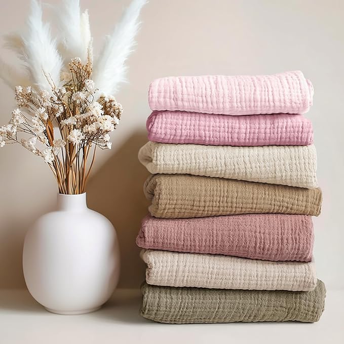 lulumoon Fitted Pack and Play Sheets: Soft Muslin Cotton for 4moms Playard Mattress - Neutral Colors for Boys and Girls