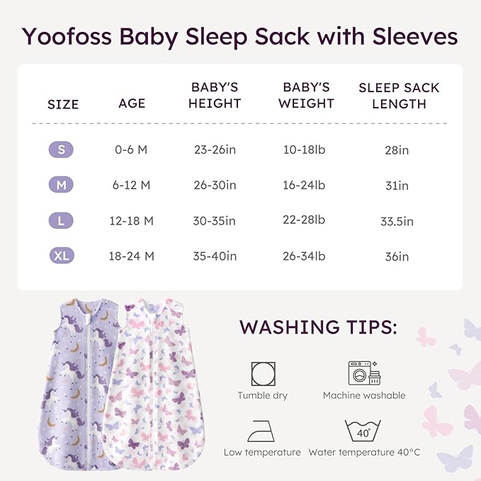 Yoofoss Baby Sleep Sack 0-6 Months, 1.5 Tog Sleep Sack, Fleece Baby Wearable Blanket with 2-Way Zipper, Neborn Sleeping Sack, Soft Warm Lightweight(Small)