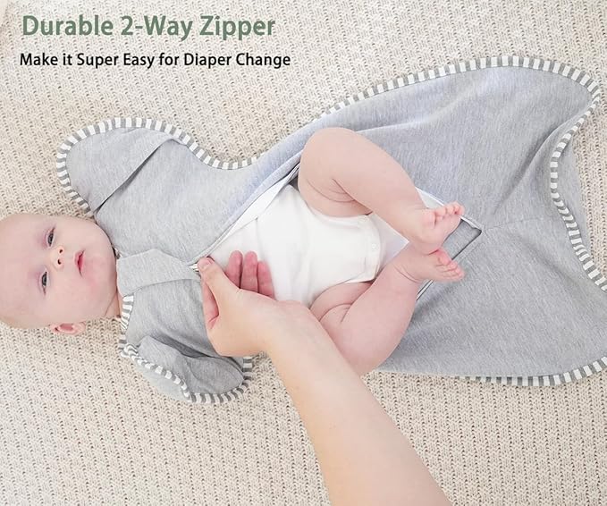Swaddles for Newborns Swaddle 0-3 Months Sleep Sack Arms Up Swaddle 0-3 Months Transition Swaddle, 2-Pack Baby Swaddles for Boy Girl with Arms In/Out 2-Way Zipper 100% Cotton 0.8 Tog (Small 5-14lbs)