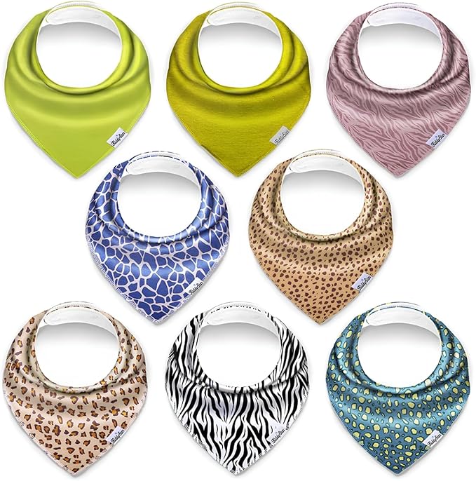 KiddyStar Organic Cotton Baby Bibs for Boys & Girls – Soft, Absorbent Teething & Drool Bibs - Adjustable Snaps for Toddlers