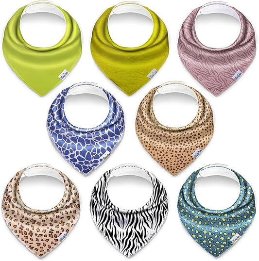 KiddyStar Organic Cotton Baby Bibs for Boys & Girls – Soft, Absorbent Teething & Drool Bibs - Adjustable Snaps for Toddlers