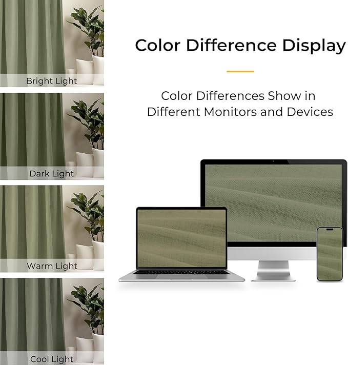 INOVADAY 100% Blackout Curtains for Bedroom, Black Out Curtains 108 Inch Long, Polyester Blackout Drapes, Thermal Insulated Room Darkening for Living Room, 2 Panels - Light Sage Green, W50xL108