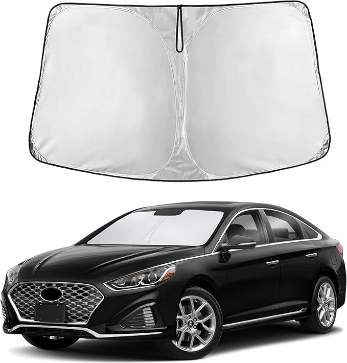 Econour Windshield Sunshade for Hyundai Sonata 2014-2017 2018 2019, Sun Visor for Front Windshield & Window Sun Shade Cover, UV Heat Blocker & Protector, Car Accessories