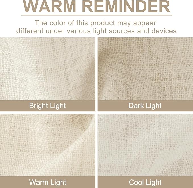 100% Blackout Shield Polyester Blackout Curtains for Bedroom 108 Inches Long, Back Tab/Rod Pocket Living Room Drapes, Thermal Insulated Blackout Curtains 2 Panels Set, 50" W x 108" L, Light Cream