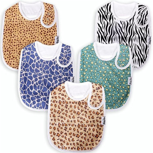KiddyStar Organic Cotton Baby Bibs for Boys & Girls – Soft, Absorbent Teething & Drool Bibs - Adjustable Snaps for Toddlers