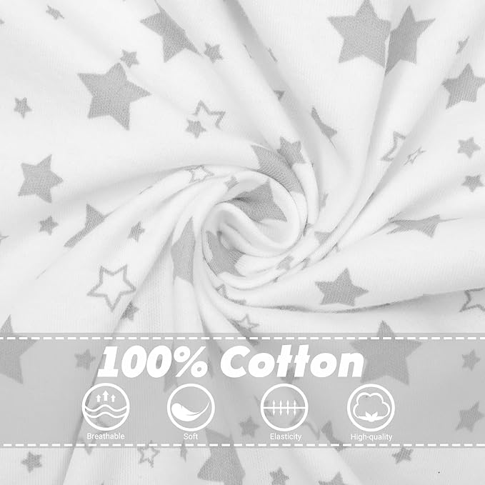 2 Pack Transition Swaddle with 2 Way Zipper, 2 in 1 Arms in/Out Transitional Arms Up Swaddle, 100% Cotton Newborn Swaddles Zipper Swaddles Baby Swaddling Sack Sleep Sack 3-6 Months