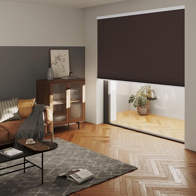 MYshade Cordless Blackout Cellular Shades for Windows, Honeycomb Window Shades with Thermal Insulation, Child & Pet Safe Room Darkening Shade, Easy Install,27" W x 48" H, Taupe