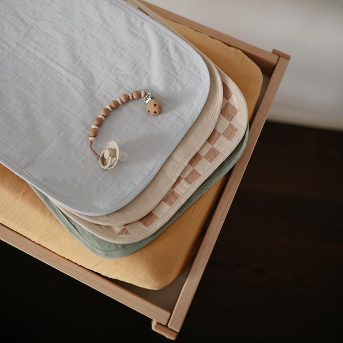 mushie Water Repellent Changing Pad Liners | Made with Organic Cotton | Set of 3 (Blush Combo)